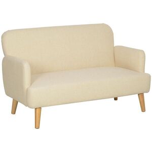 HOMCOM SOFA, 2místná, 130 x 74 x 79 cm, krémově bílá obraz