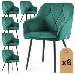 RAUMHIRSCH FURNITURE ČALOUNĚNÁ ŽIDLE, sada 6 ks, kovové nohy, zelená, černá 54, 5/82, 5/58 obraz