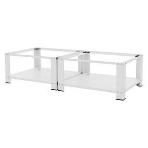 ML-DESIGN DVOJITÝ PODSTAVEC POD PRAČKU se 2 policemi, bílý, 128 x 54 cm, z oceli obraz
