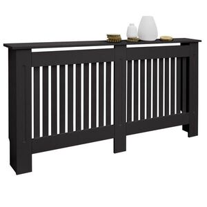 ECD-Germany OBLOŽENÍ RADIÁTORU ve venkovském stylu 152 x 19 x 82 cm černé obraz