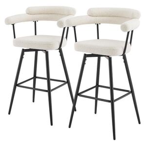 ML-DESIGN BAROVÉ STOLIČKY sada 2 ks otočné béžové s plyšovým potahem, výška 76 cm obraz