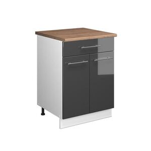 Vicco SPODNÍ SKŘÍŇKA PRO DŘEZ/VARNOU DESKU Fame-Line, Antracitový vysoký lesk/Bílá, 60 cm se zásuvkou, PD Dub obraz
