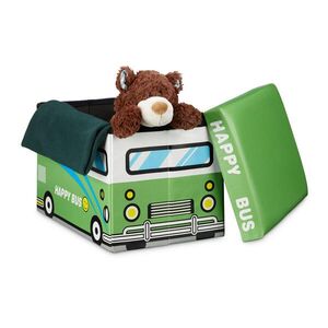 Relaxdays TRUHLA Vícebarevná motiv Happy Bus skládací 37 L obraz