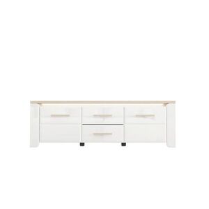 Carryhome KOMODA POD TELEVIZI, bílá, dub bianco, 154/49, 5/40 cm obraz