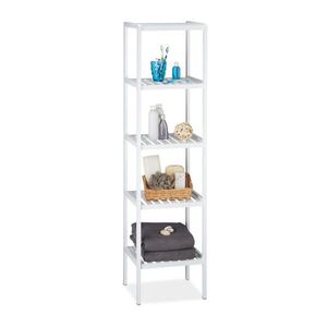 Relaxdays REGÁL Bílý bambus 5 polic 139, 5 cm obraz