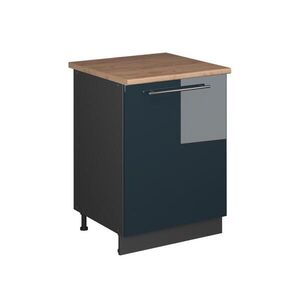 Vicco SPODNÍ SKŘÍŇKA KUCHYŇSKÉ LINKY Fame-Line, Tmavě modrá s vysokým leskem/Antracit, 60 cm 1 dvířka s pracovní deskou obraz
