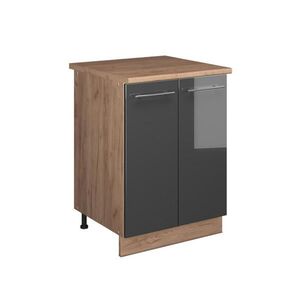 Vicco SKŘÍŇKA POD DŘEZ Fame-Line, Antracitový vysoký lesk/Zlatý mocný dub, 60 cm obraz