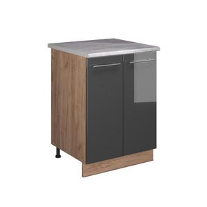 Vicco SKŘÍŇKA POD DŘEZ Fame-Line, Antracitový vysoký lesk/Zlatý mocný dub, 60 cm obraz