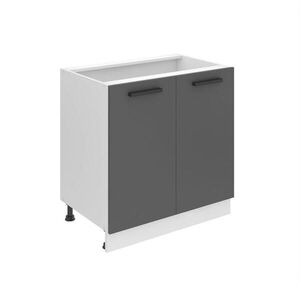 B BELINI GROUP KUCHYŇSKÁ SPODNÍ SKŘÍŇKA 80 cm SD, bez pracovní desky, s 2 dvířky, Stříbrná matná obraz