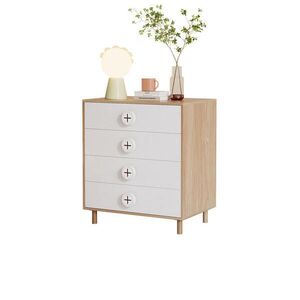 Modfu KOMODA z MDF 80x54x90 cm přírodní/bílá se 4 zásuvkami a ochranou proti převrácení obraz