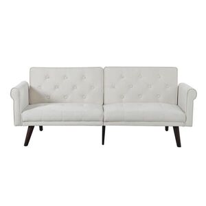 Modfu ROZKLÁDACÍ pohovka ze sametu 172x89x70 cm béžová s nastavitelnými opěradly a funkcí lůžka obraz