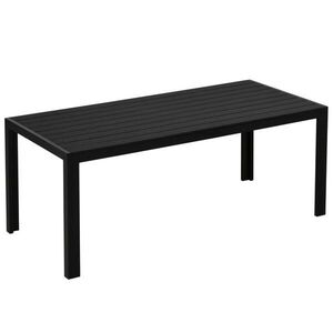 Redom ZAHRADNÍ jídelní stůl 190/84, 5/72 cm odolný proti počasí s hliníkovou konstrukcí a deskou v dekoru dřeva, Černá obraz