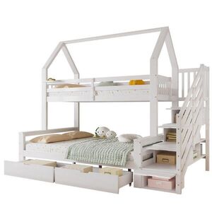 OKWISH PATROVÁ postel 90/200 cm a 140/200 cm bílá se stříškou a úložným prostorem obraz
