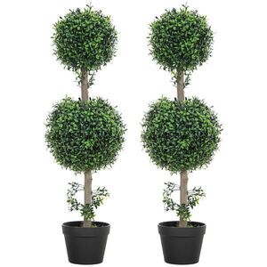 HOMCOM UMĚLÝ zimostráz, sada 2 ks, velký 91, 6 cm, umělé rostliny v květináči obraz