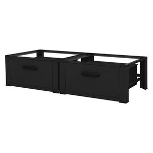 ML-DESIGN DVOJITÝ PODSTAVEC PRO PRAČKY 2 zásuvky černý 128x53, 5x31, 5 cm z oceli obraz