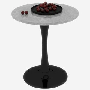 Modfu KONFERENČNÍ stolek z umělého mramoru 70x70x72 cm černo-šedý kulatý, pro 2-4 osoby a do více interiérů obraz