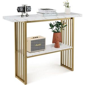 COSTWAY KONZOLOVÝ STOLEK 93 cm bílý obraz