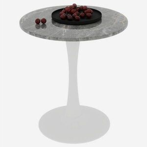 Modfu KONFERENČNÍ stolek z umělého mramoru 70x70x72 cm bílo-šedý kulatý, moderní minimalistický design obraz