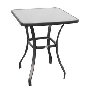 OKWISH ZAHRADNÍ stůl 68, 5/68, 5/84 cm černý z kovu s tvrzenou skleněnou deskou obraz