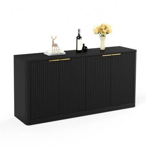 OKWISH BOČNÍ skříň 150/40/70, 5 cm černá z MDF s vlnitým čelním designem a úložným prostorem obraz