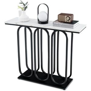 COSTWAY KONZOLOVÝ STOLEK 80 cm bílý obraz