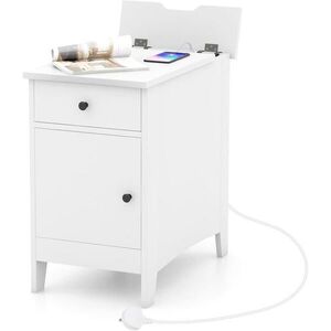 COSTWAY ODKLÁDACÍ STOLEK 60 cm bílý obraz