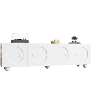 OKWISH TV stolek 180, 5/38/50 cm bílý z MDF a dřevotřísky s úložným prostorem obraz