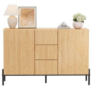 OKWISH BOČNÍ skříň 115, 5/40/76 cm přírodní z MDF s geometrickými dvířky a úložným prostorem obraz