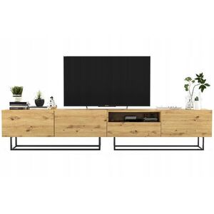 Meble Lindner SADA 2 TV stolků Enjoy Dub Artisan 240 cm se zásuvkou a kovovým rámem obraz