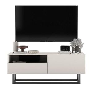 Meble Lindner TV stolek Enjoy Kašmír mat 120 cm se zásuvkou a kovovým rámem obraz
