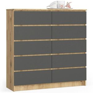 RAUMHIRSCH FURNITURE KOMODA dub Artisan, grafitově šedá 121/120/40 obraz
