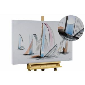 KUNSTLOFT RUČNĚ MALOVANÝ AKRYLOVÝ OBRAZ BÍLÝ/BÉŽOVÝ, 100/75 CM obraz
