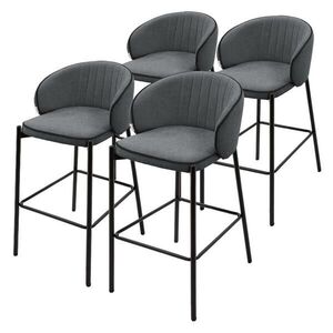 ML-DESIGN SADA 4 barových židlí v antracitové barvě s látkovým potahem obraz