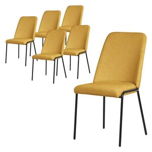 ML-DESIGN JÍDELNÍ ŽIDLE, sada 6 ks, hořčičná, s látkovým potahem obraz