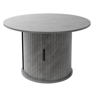 ML-DESIGN KONZOLOVÝ STOLEK s posuvnými dvířky a úložným prostorem, kulatý, Ø 80 x 50 cm, betonový vzhled, šedý obraz