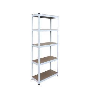Relaxdays REGÁL bílý hnědý 5-policový 180 cm obraz