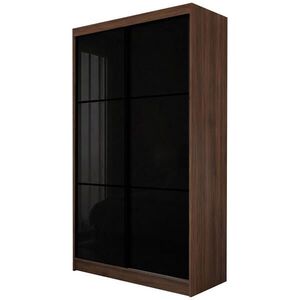 Beautysofa SKŘÍŇ S POSUVNÝMI DVEŘMI Viva II se zásuvkami, zrcadlem a sklem Lacobel, 120 / 216 / 61 cm, ořech obraz