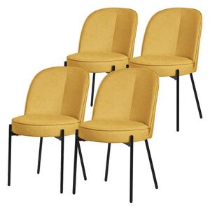 ML-DESIGN JÍDELNÍ ŽIDLE, sada 4 ks, hořčičná barva, s látkovým potahem obraz