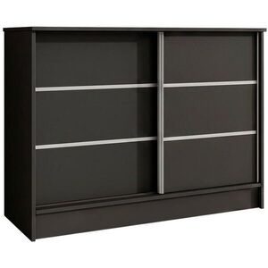 Beautysofa KOMODA Mirela se 2 posuvnými dveřmi, 100 cm, černá obraz