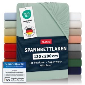Blumtal NAPÍNACÍ prostěradlo z mikrovlákna, 120/200/30 cm, Světle zelená obraz