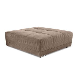 luma-home ČALOUNĚNÁ STOLIČKA XXL s pružinovým jádrem, šířka 120 cm, hloubka 120 cm, výška 39 cm (hodí se k pohovce BIG-SOFA), manšestr hnědý taupe / 1 obraz