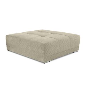 luma-home ČALOUNĚNÁ STOLIČKA XXL s pružinovým jádrem, šířka 120 cm, hloubka 120 cm, výška 39 cm (hodí se k pohovce BIG-SOFA) – manšestr, béžovo-šedá / obraz