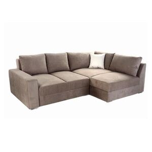 luma-home ROHOVÁ POHOVKA – PRO DLOUHODOBÉ SPÁNÍ: Boxspring, pružinová matrace, topper, 260 × 181 × 88 cm (Š×H×V), mikrovlákno ve světle hnědé barvě / obraz