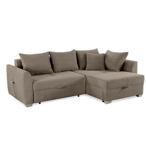 luma-home ROHOVÁ POHOVKA s funkcí rozkládání a úložným prostorem, 236 × 160 × 81 cm (Š×H×V), ležecká plocha 142 × 202 cm, manšestr hnědá taupe / 15208 obraz