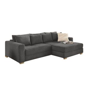 luma-home ROHOVÁ POHOVKA – PRO DLOUHODOBÉ SPÁNÍ: postel s pružinovým jádrem a úložným prostorem, 288 × 186 × 86 cm (Š×H×V), kord tmavě šedý / 15153 obraz