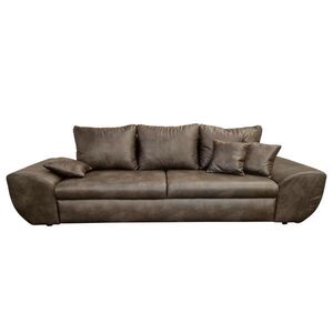luma-home BIG-SOFA s funkcí rozkládání, úložným prostorem, 275 × 98 × 90 cm (Š×H×V), mikrovlákno s koženým vzhledem, barva vintage hnědá / 18008 obraz
