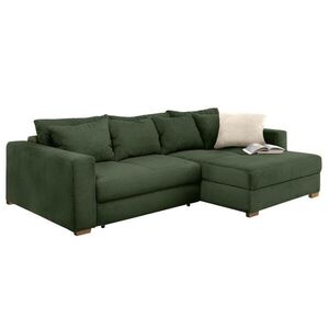 luma-home ROHOVÁ POHOVKA – PRO DLOUHODOBÉ SPÁNÍ: postel s pružinovým jádrem a úložným prostorem, 288 × 186 × 86 cm (Š×H×V), zelený kord / 15156 obraz