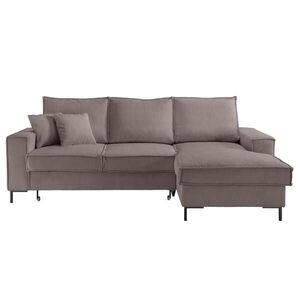 luma-home ROHOVÁ POHOVKA s funkcí rozkládání, úložným prostorem, récamiérou vpravo, 240 × 150 × 92 cm (Š×H×V), manšestr hnědá taupe / 17222 obraz