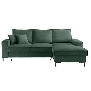 luma-home ROHOVÁ POHOVKA s funkcí rozkládání, úložným prostorem, récamiérou vpravo, 240 × 150 × 92 cm (Š×H×V), zelený kord / 17221 obraz