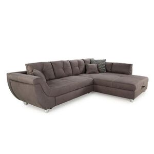 luma-home ROHOVÁ POHOVKA s rozkládací funkcí a velkým úložným prostorem, 330 × 207 × 90 cm (Š×H×V), ležecká plocha 153 × 270 cm, mikrovlákno hnědé / 1 obraz
